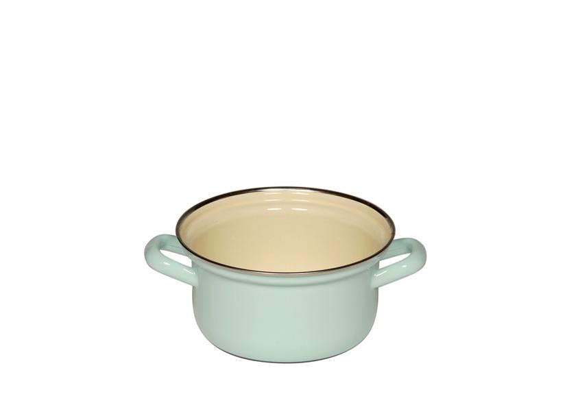 RIESS Topf mit Chromrand, Pastell, Emaille, Türkis, Induktion, 14cm
Art.-Nr. 011415