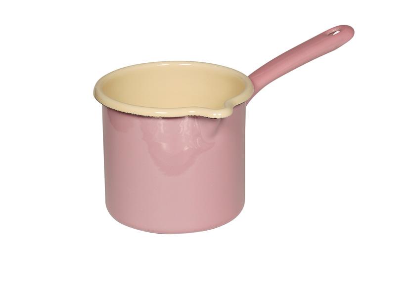 RIESS "PASTELL" PINK ENAMELLED SAUCEPAN WITH 1 HANDLE, INDUCTION, 12CM
Item No. 011452