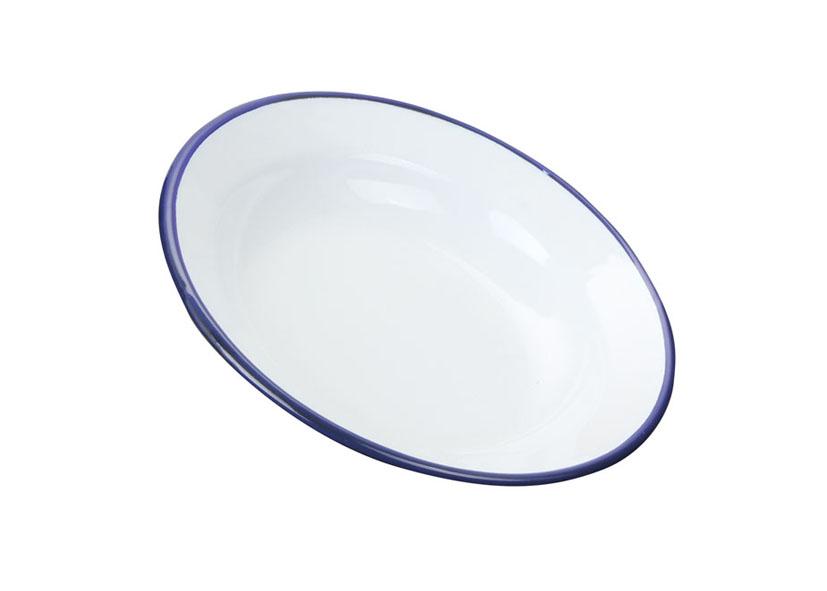TIEFER EMAILLIERTER TELLER WEISS BLAU Ø22CM
Art.-Nr. 012255
