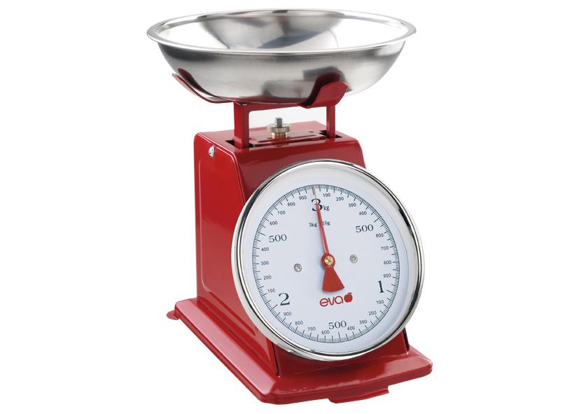BILANCIA DA CUCINA ROSSA 3KG 10G EVA Cod. 033057