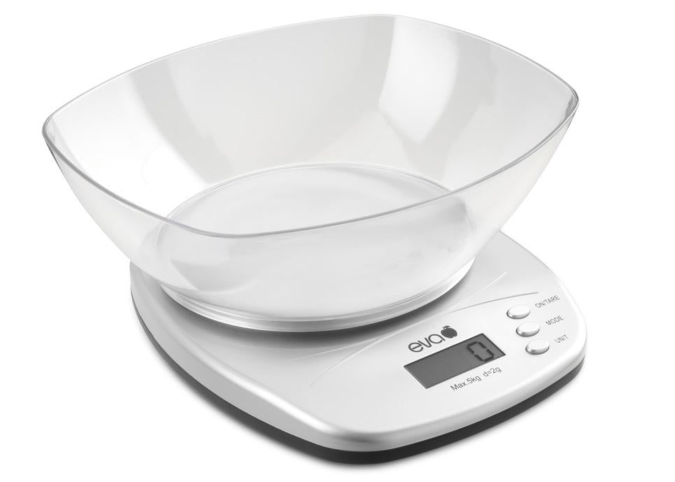 BILANCIA CUCINA DIGITALE ABS PS ARGENTO 5KG 2G EVA Cod. 033317