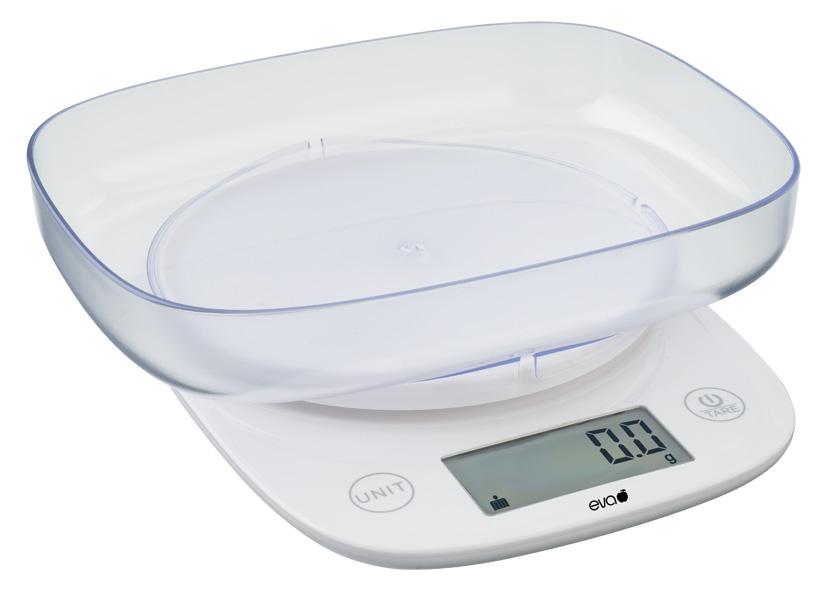 BILANCIA DI CUCINA PRECISIONE DIG. BIANCO 5KG 0,1-1G EVA
Cod. 033318