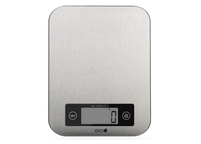 BILANCIA CUCINA DIGITALE ACCIAIO INOSSIDABILE 10KG 1G EVA
Cod. 033381