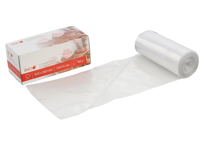 ROLL OF 100 DISPOSABLE PASTRY BAGS LDPE 30X16x34CM EVA Code 041125