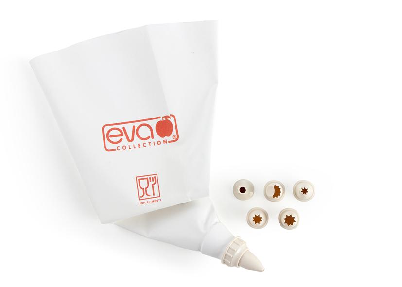 PASTRY BAG + 6 PLASTIC NOZZLES 31CM EVA Cod. 041130