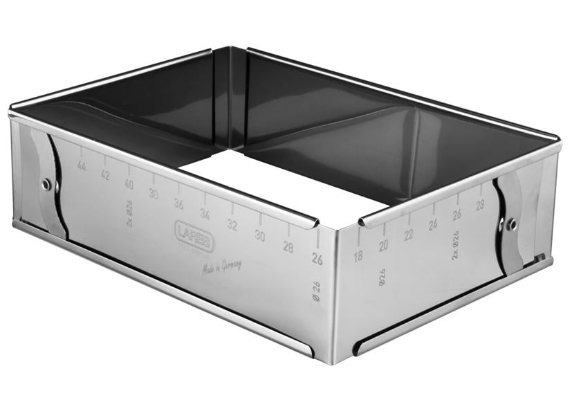 CORNICE TORTE REGOLABILE ACCIAIO INOX 25-46X17X32X7,5
Cod. 041236