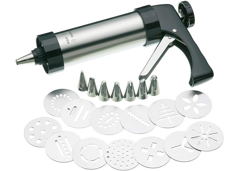 KEKSMASCHINE EDELSTAHL 8 TÜLLEN+13 AUSSTECHFORMEN EVA Art.-Nr. 041255