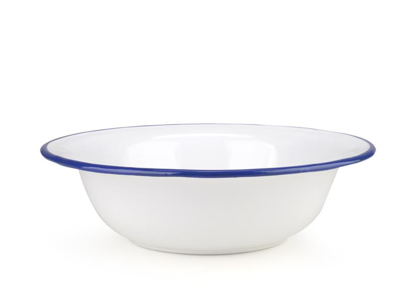 ENAMELLED WASHBOWL WHITE BLUE Ø28CM
Cod. 041505