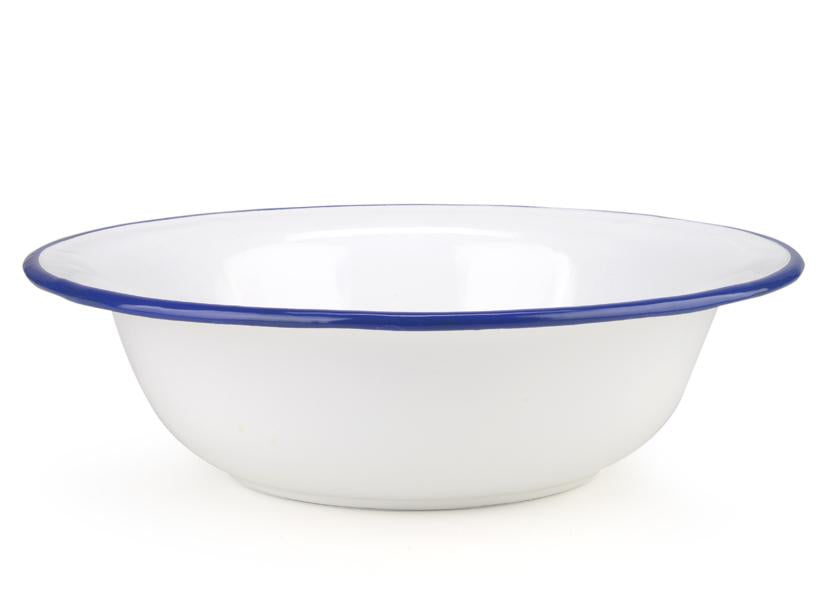 ENAMELLED WASHBOWL WHITE BLUE Ø32CM
Cod. 041506