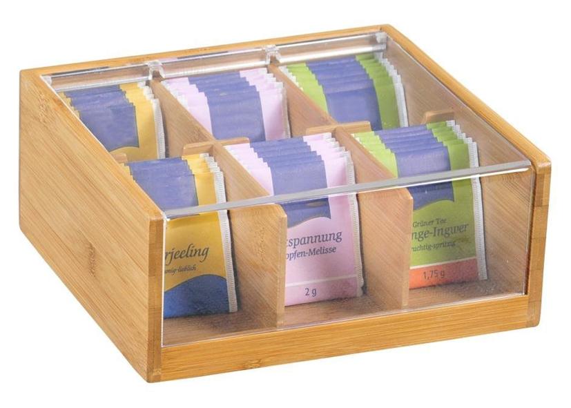 TEEBEUTELBOX BAMBUS FSC 6 FÄCHER 22X21X9,5CM KESPER
Artikel-Nr. 041539