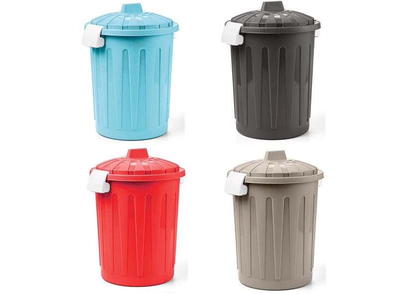 BIDONE MINI+COPERCHIO PLASTICA ASSORTITO 8L Cod. 042588