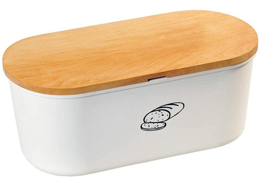 PORTAPANE+COPERCHIO MELAMINA BIANCO OPACO 34X14X18CM KESPER Cod. 043248