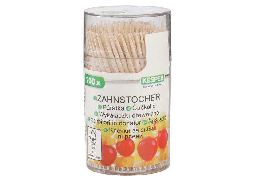 200 STUZZICADENTI FSC IN CONFEZIONE TRASPARENTE 65MM KESPER Cod. 043319