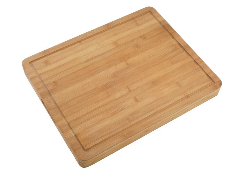 SCHNEIDEBRETT MASSIVHOLZ+BAMBUSOBERFLÄCHE FSC 50X40X5 KESPER
Art.-Nr. 043396