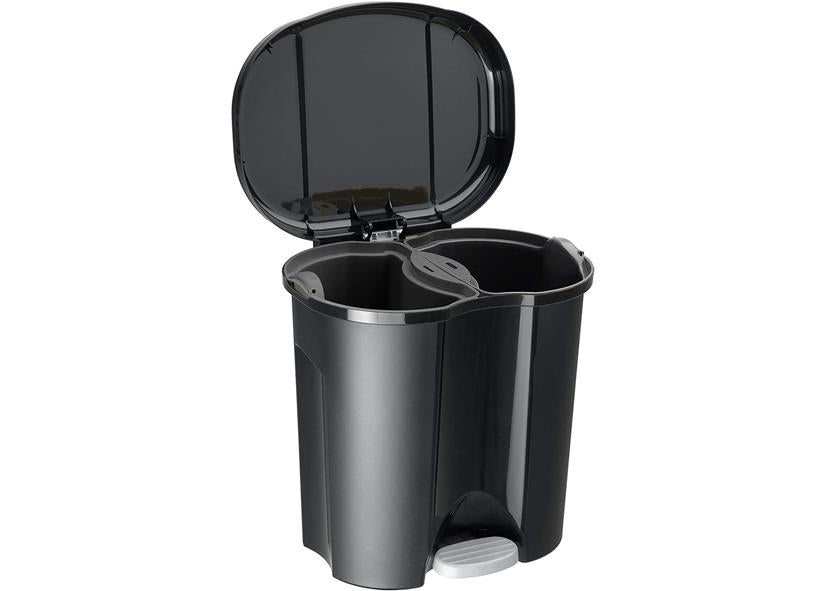 PATTUMIERA A PEDALE DUO NERO 2x10L ROTHO Cod. 046351