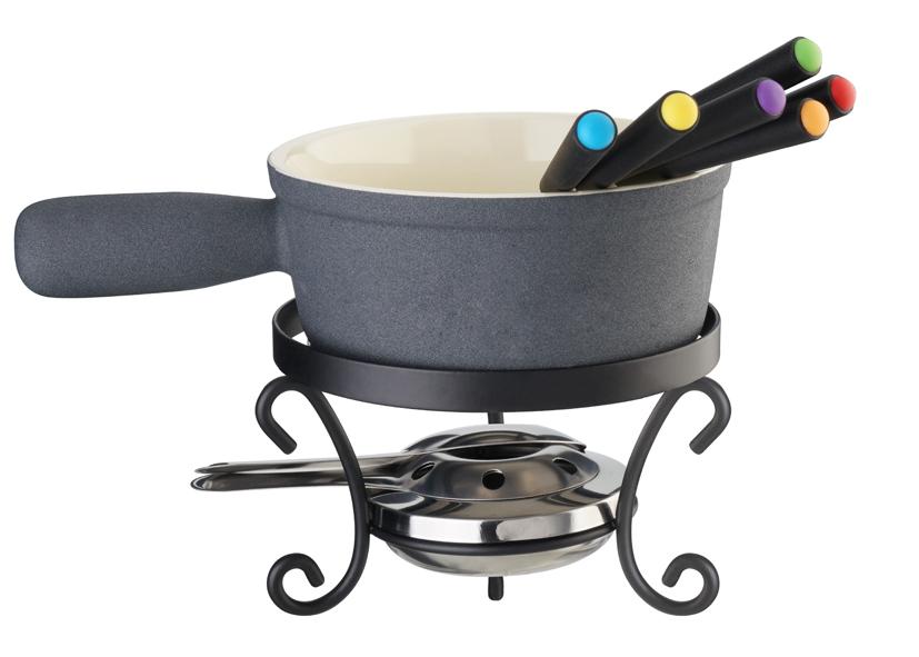 SET FONDUTA FORMAGGIO CERAMICA NERO 11PZ EVA Cod. 070212