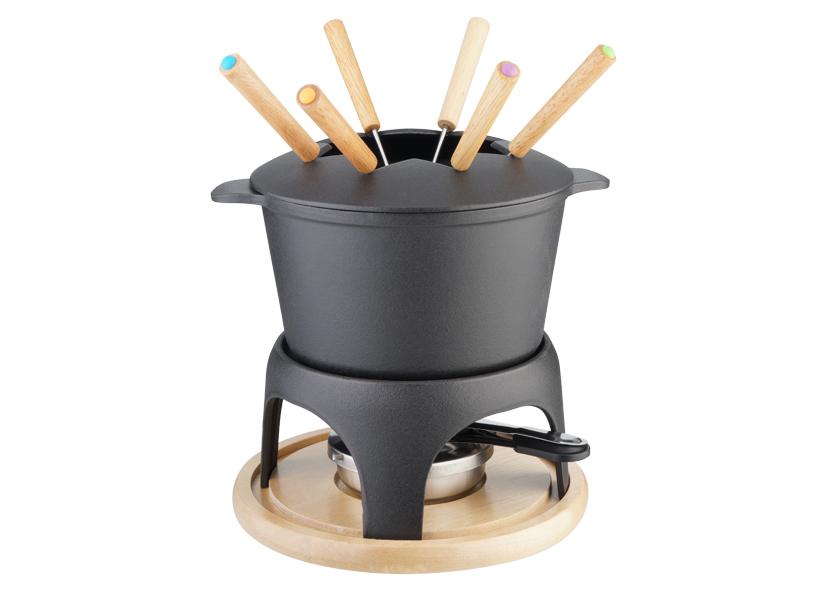 12 PEZZI FONDUTA GHISA+BASE BETULLA EVA Cod. 070319