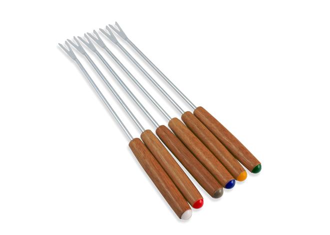 6 FORCHETTE FONDUTA LEGNO SCURO EVA Cod. 070362