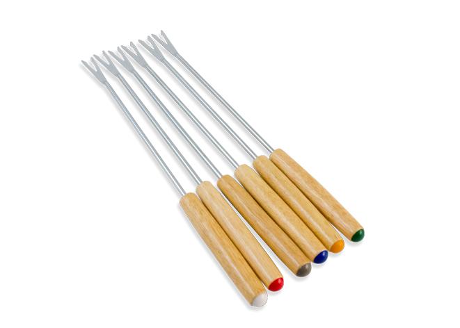 6 FORCHETTE FONDUTA LEGNO NATURALE EVA Cod. 070366