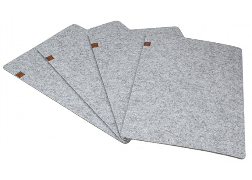 C 4 TOVAGLIETTE DI FELTRO GRIGIO 45CM X 30CM &