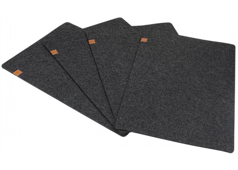 C 4 TOVAGLIETTE DI FELTRO ANTRACITE 45CM X 30CM &
