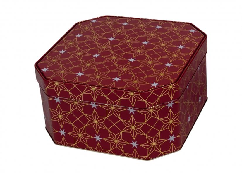 KEKSDOSE QUADRATISCH "YULE ROT" 23X23X11 CM GAWOL Art.-Nr. 076033