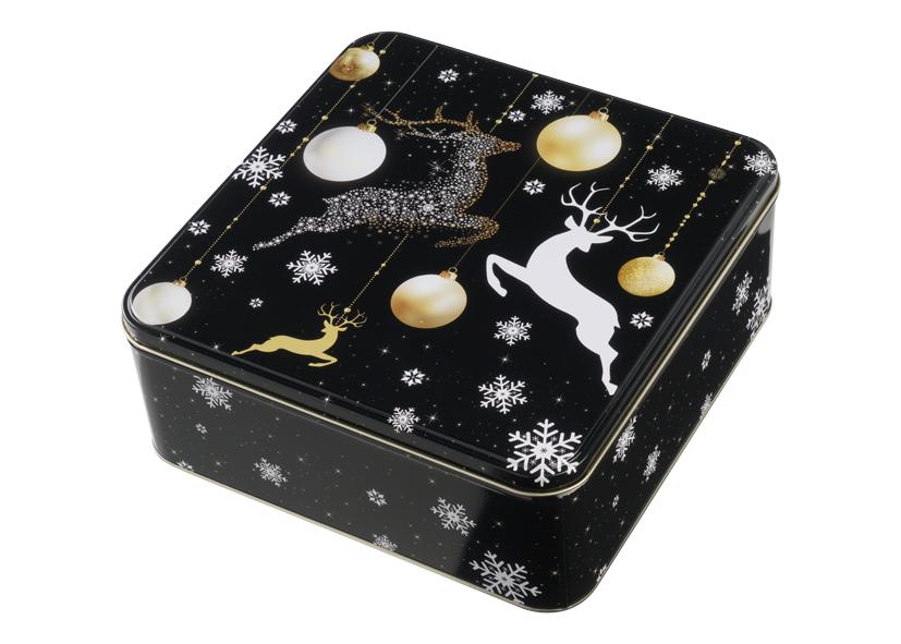 KEKSDOSE QUADRATISCH "DEER BLACK GOLD" 15X15X7,5CM GAWOL Art. 076213