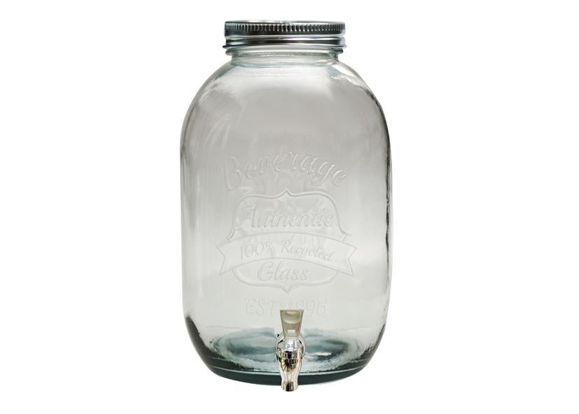 GLASBEHÄLTER+DECKEL+WASSERHAHN &