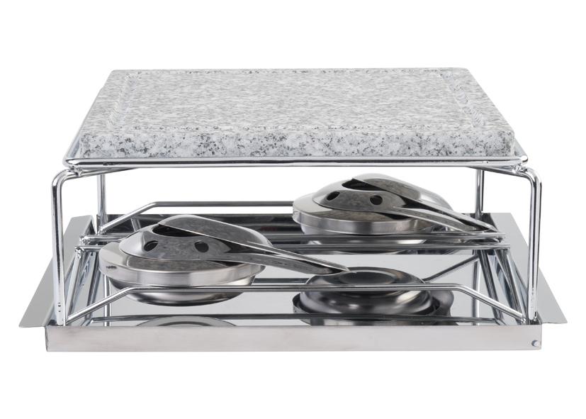 GRILL PIETRA NATURALE + 2 BRUCIATORI 23X23CM EVA Cod. 100135