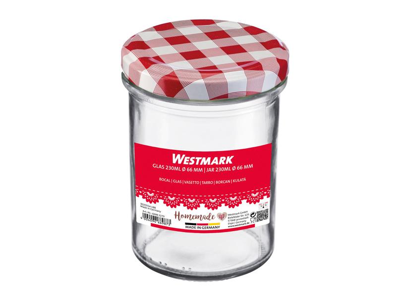 VASO IN VETRO CON COPERCHIO ROTONDO 230ML Ø66MM WESTMARK
Cod. 101035