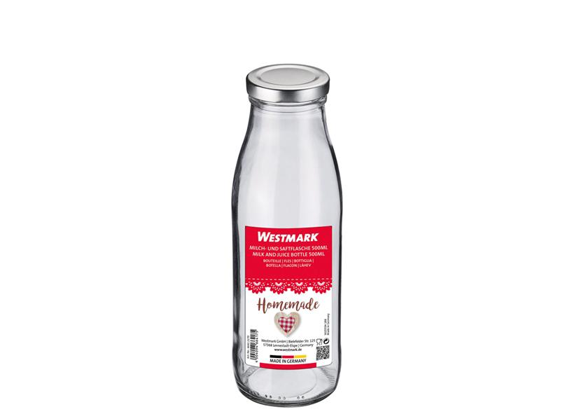 BOTTIGLIA VETRO+TAPPO A VITE PER LATTE SUCCO 500 ML WESTMARK Cod. 101092