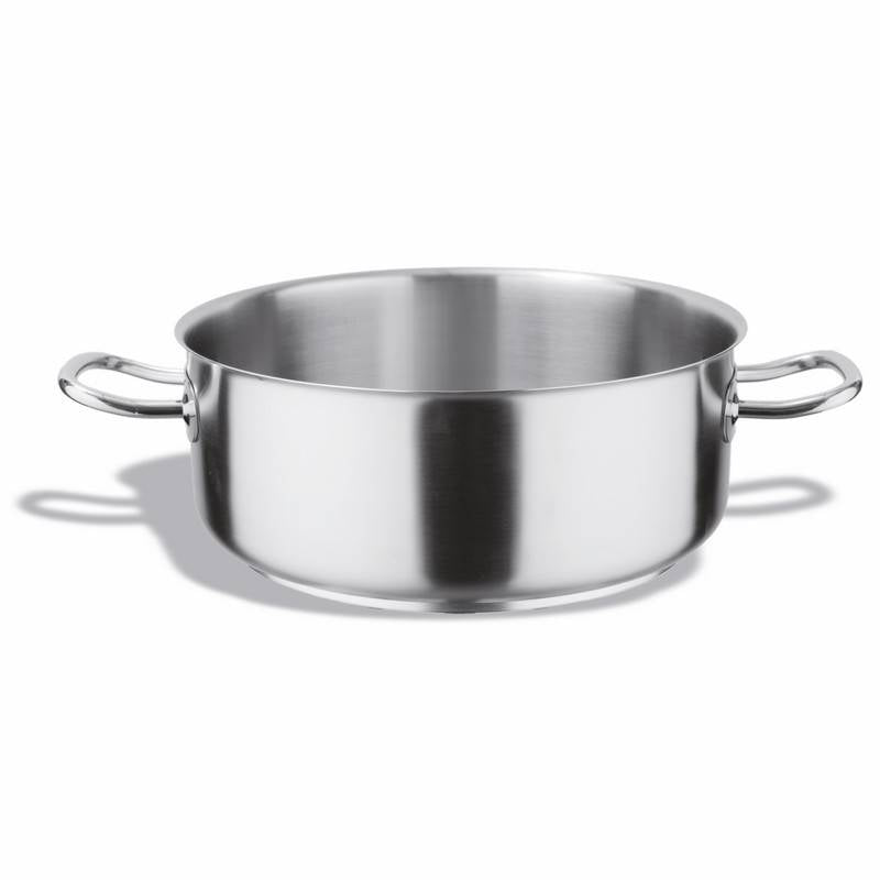 FLACHE KASSEROLLE 2 GRIFFE EDELSTAHL 30CM