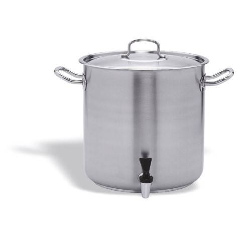 PENTOLA IN ACCIAIO INOX CON RUBINETTO E COPERCHIO 40CM