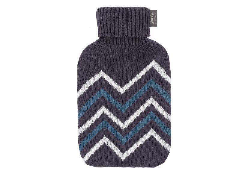 HOT WATER BOTTLE COTTON KNIT BLACK &