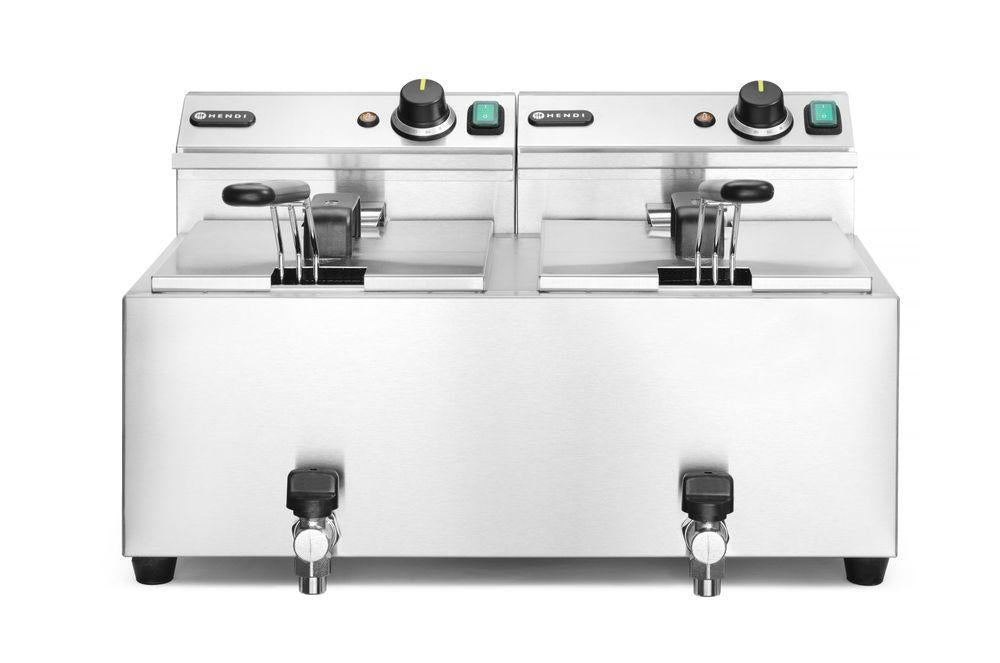 Friggitrice Profi Line con rubinetti di scarico - 2 x 8 l Cod. 209301