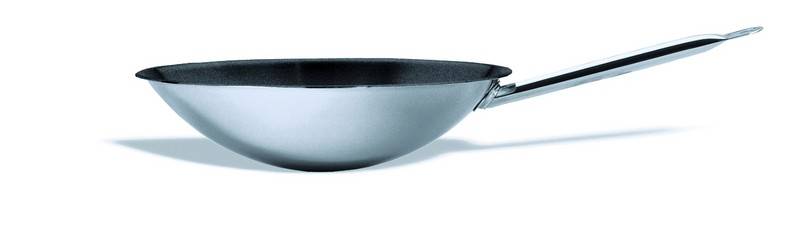 PADELLA ACCIAIO INOX ANTIADERENTE PER WOK FONDO TONDO 36CM