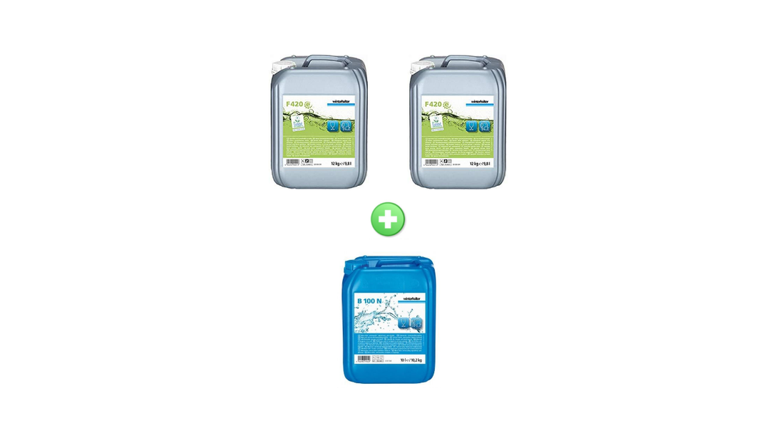 Masterpack 2 Detersivo speciale Winterhalter F420e 12kg + 1 Brillantante universale Winterhalter B100N 10l