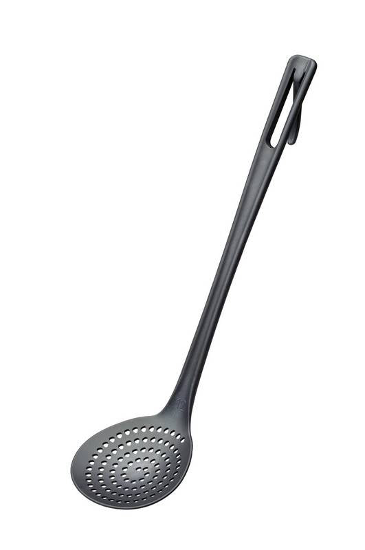NYLON SLOTTED SPOON BLACK 45 CM DIAM 12 CM