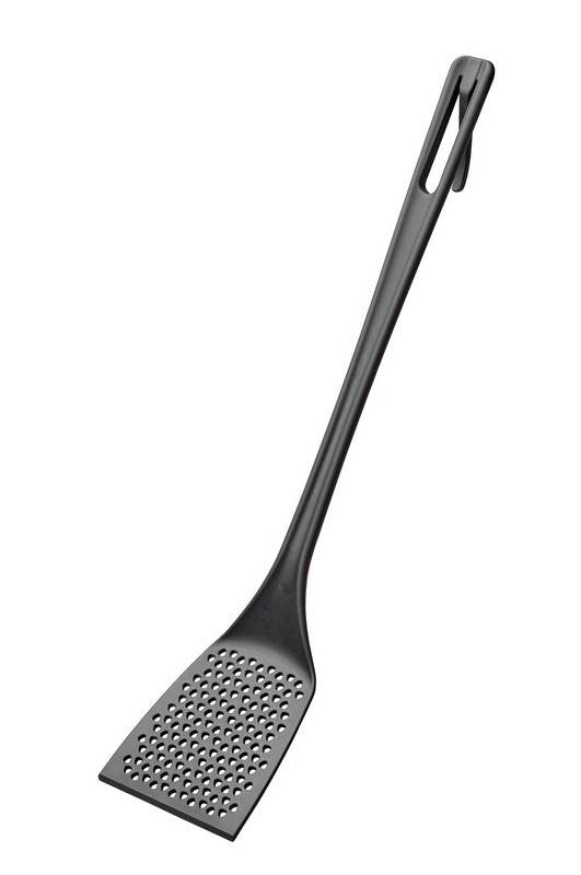 PERFORATED NYLON SPATULA BLACK 51 CM