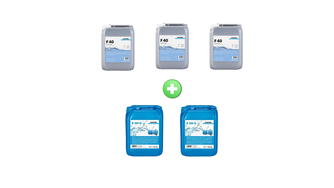 Masterpack 3 Detersivo Oxi per bicchieri Winterhalter F40 12kg + 2 Brillantante universale Winterhalter B100N 10l