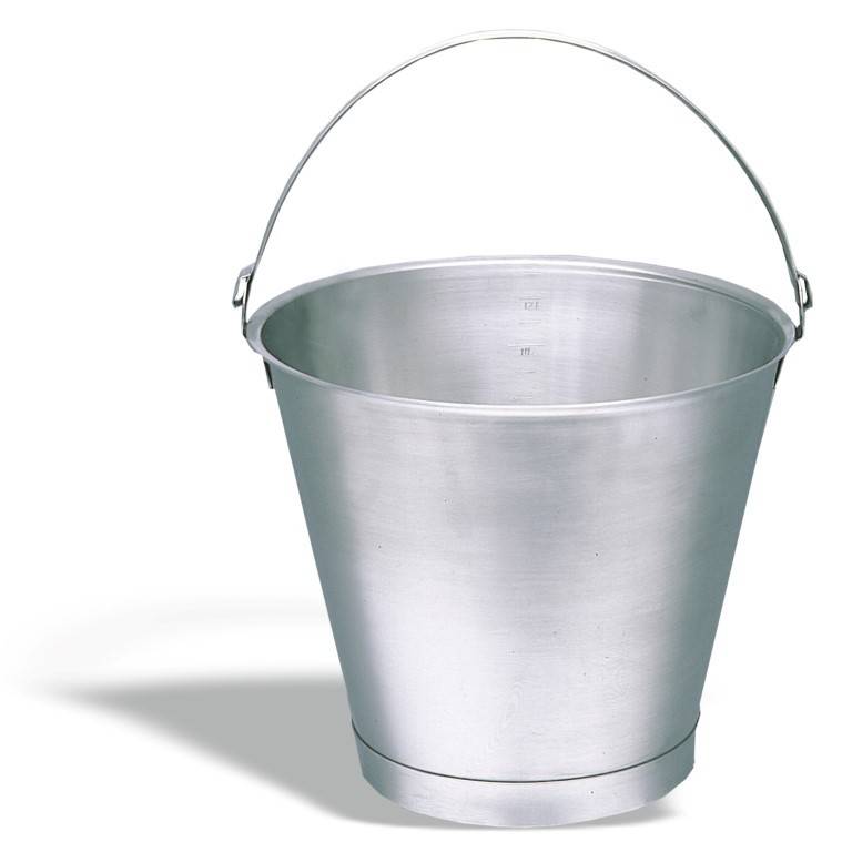 SECCHIO CON BASE GRADUATO IN ACCIAIO INOX 12 LITRI
