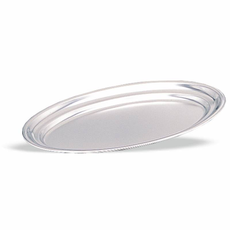 VASSOIO SERVIZIO OVALE ACCIAIO INOX 450X292MM