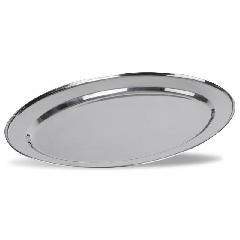 VASSOIO INOX OVALE CON BORDO ARROTONDATO 500X340MM
