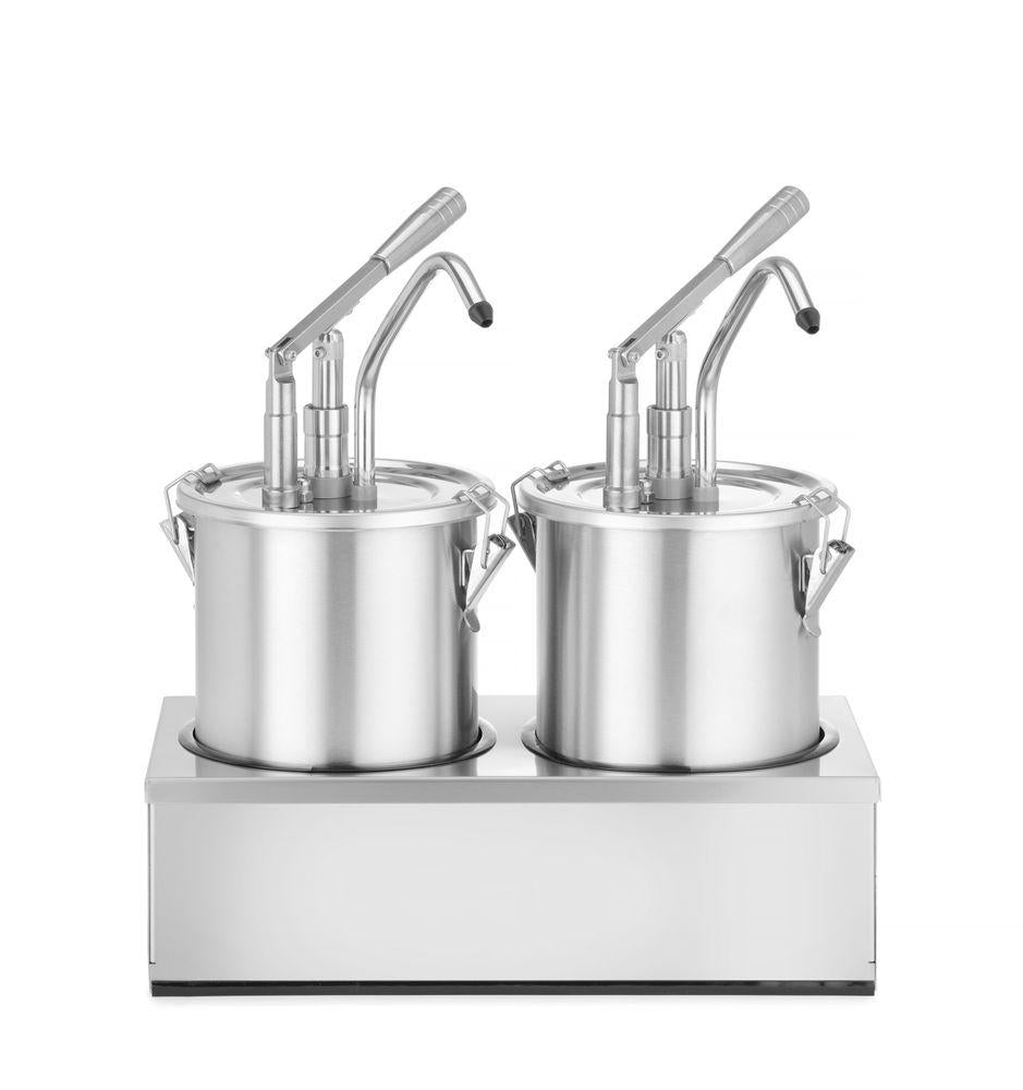 Set: 2 contenitori per salsa in acciaio inossidabile con dispenser
Cod. 558119