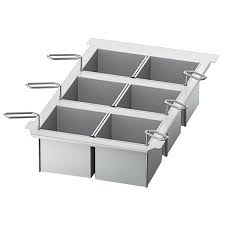 Rational Kit 6 x 1/6 GN unperforated portioned baskets with lid + basket frame Code 60.75.306