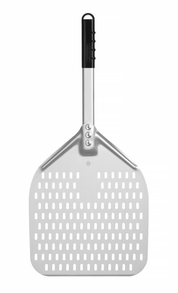 Pala Pizza con manico corto, squadrata, perforata Cod. 618066