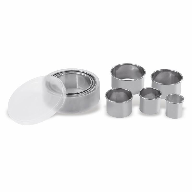 SET 8 TAGLIAPASTA ROTONDI LISCI ACCIAIO INOX