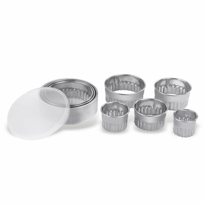 SET 8 TAGLIAPASTA ROTONDI LISCI ACCIAIO INOX