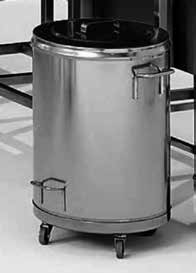 Winterhalter Stainless steel wheeled waste bin, 60-litre capacity Item no. 75000126