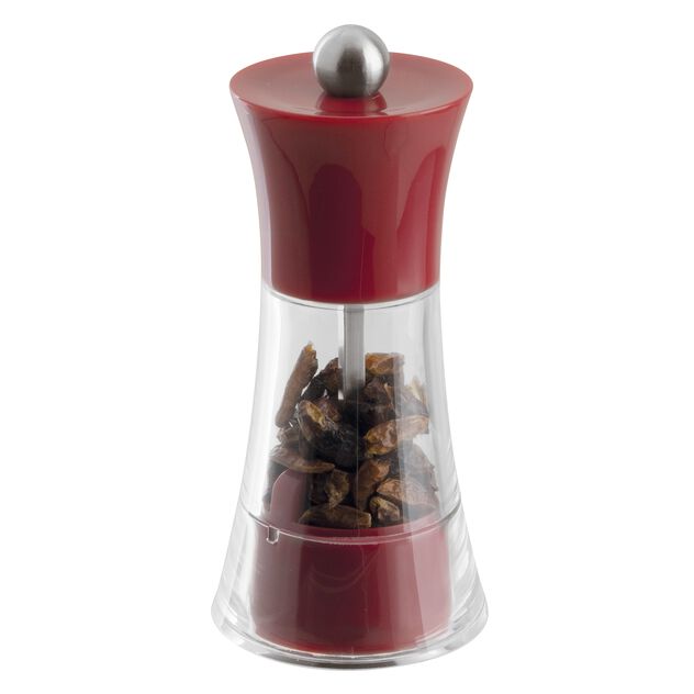 Chili Mill 13 cm Transparent &amp; Red Acrylic Code 69030-13